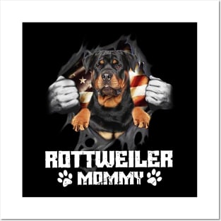 Rottweiler Mommy Paws Dog Lovers Happy Mother's Day Posters and Art